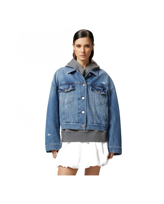 PINKO GIUBBINO JEANS CON TASCHINI REBEL LAVAGGIO VINTAGE