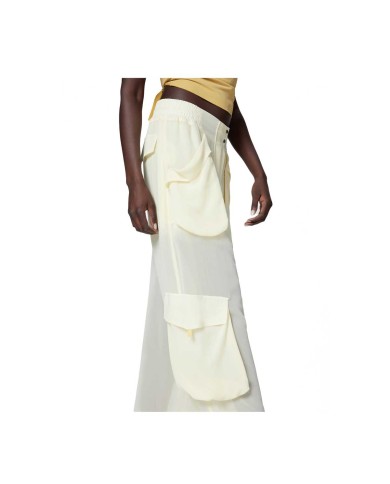 PINKO PANTALONE CARGO IN GEORGETTE TRASPARENTE BEIGE RUTABAGA 125