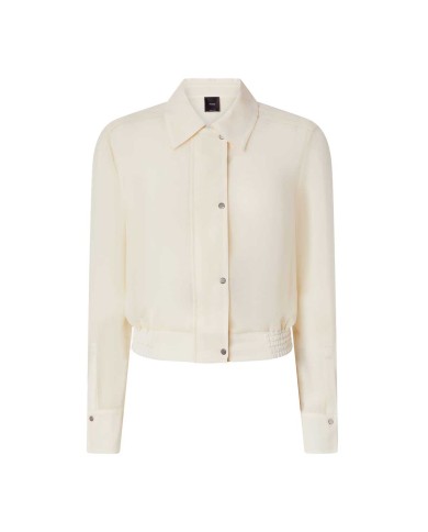 PINKO CAMICETTA LEGGERA LINEA BOMBER IN GEORGETTE BEIGE RUTABAGA 125