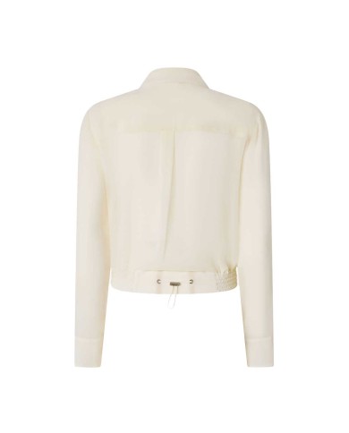PINKO CAMICETTA LEGGERA LINEA BOMBER IN GEORGETTE BEIGE RUTABAGA 125