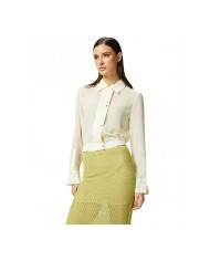PINKO CAMICETTA LEGGERA LINEA BOMBER IN GEORGETTE BEIGE RUTABAGA 125