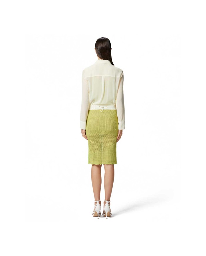 PINKO CAMICETTA LEGGERA LINEA BOMBER IN GEORGETTE BEIGE RUTABAGA 125
