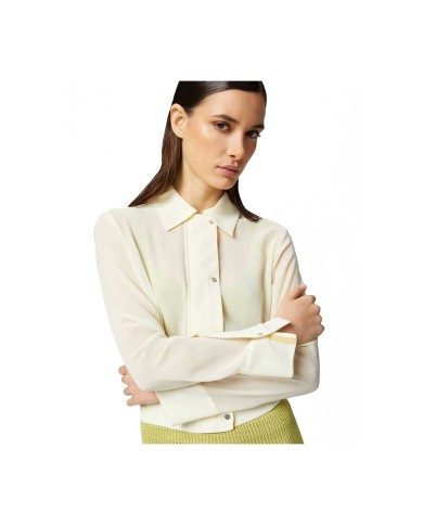 PINKO CAMICETTA LEGGERA LINEA BOMBER IN GEORGETTE BEIGE RUTABAGA 125