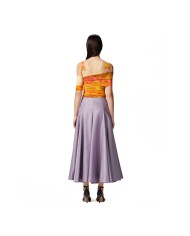 PINKO BODY ASIMMETRICO CON STAMPA PAESAGGIO MULTI BEIGE/ROSA 125