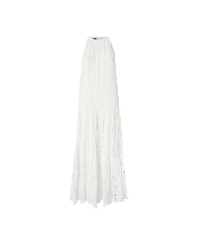 PINKO ABITO MIDI IN SANGALLO E MACRAME' BIANCO/BIANCANEVE  125