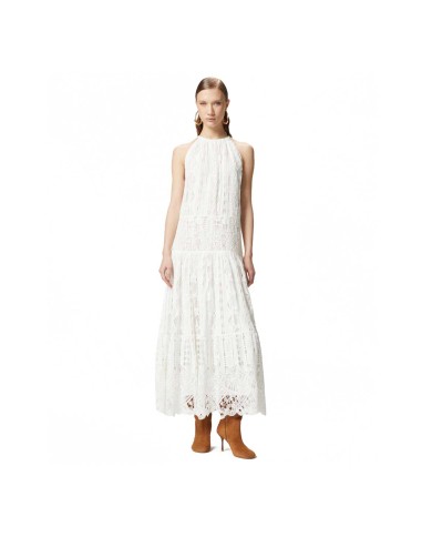 PINKO ABITO MIDI IN SANGALLO E MACRAME' BIANCO/BIANCANEVE  125