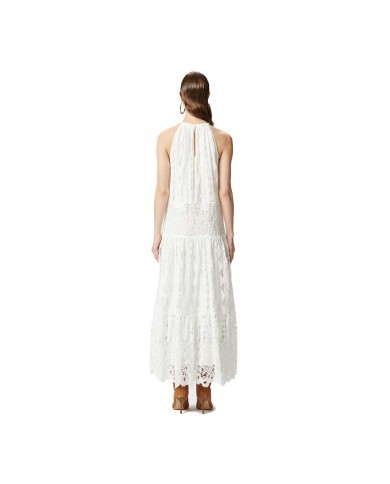 PINKO ABITO MIDI IN SANGALLO E MACRAME' BIANCO/BIANCANEVE  125