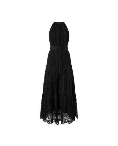 PINKO ABITO MIDI IN SANGALLO E MACRAME' NERO LIMOUSINE  125