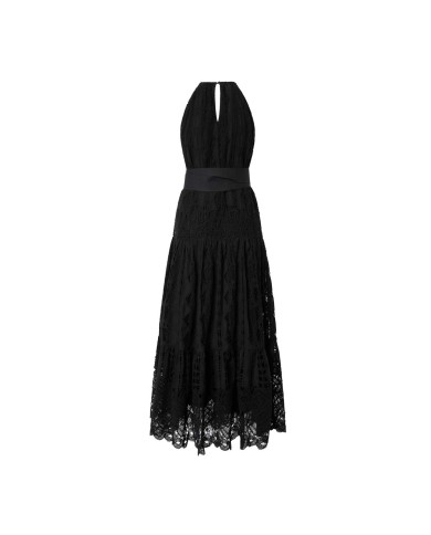 PINKO ABITO MIDI IN SANGALLO E MACRAME' NERO LIMOUSINE  125