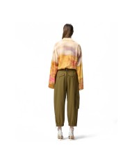 PINKO CAMICIA IN SATIN CON STAMPA PAESAGGIO MULTI BEIGE/ROSA  125