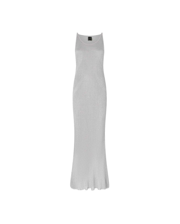 PINKO VESTITO SMANICATO IN MAGLIA METALLIZZATA  A COSTE GRIGIO PERLA 125