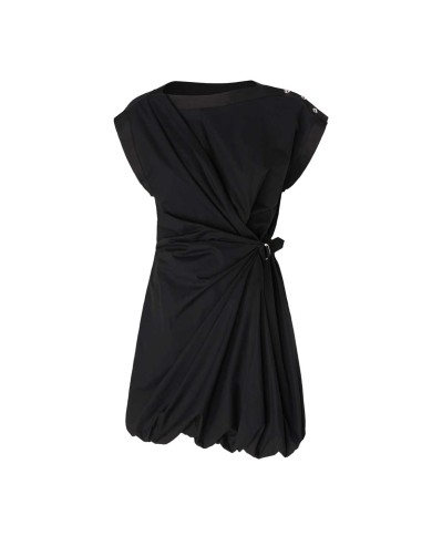 PINKO VESTITINO IN POPELINE CON INCROCIO NERO LIMOUSINE 125