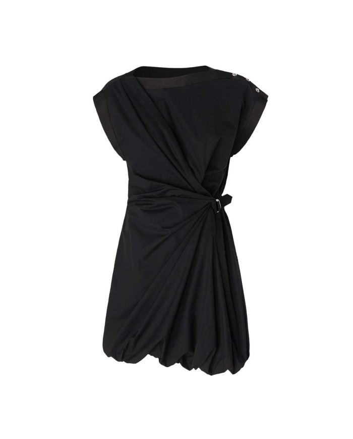 PINKO VESTITINO IN POPELINE CON INCROCIO NERO LIMOUSINE 125