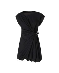 PINKO VESTITINO IN POPELINE CON INCROCIO NERO LIMOUSINE 125