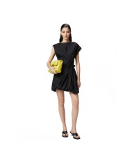 PINKO VESTITINO IN POPELINE CON INCROCIO NERO LIMOUSINE 125