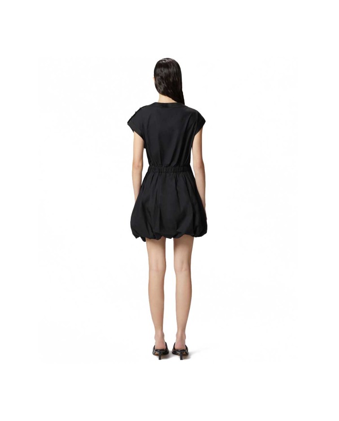 PINKO VESTITINO IN POPELINE CON INCROCIO NERO LIMOUSINE 125