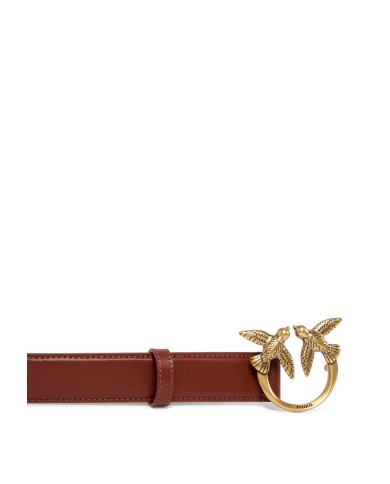 PINKO CINTURA LOVE BIRDS IN PELLE 3 CM ARABO/ANTIQUE GOLD 125