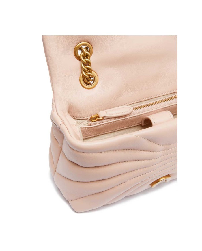 PINKO MINI BORSA LOVE BAG PUFF BUTTERFLY A TRACOLLA IN NAPPA CIPRIA/ANTIQUE GOLD 125