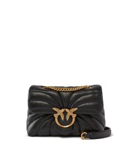 PINKO MINI BORSA LOVE BAG PUFF BUTTERFLY A TRACOLLA IN NAPPA NERO/ANTIQUE GOLD 125