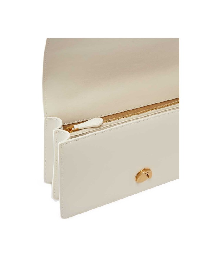 PINKO BORSA DONNA PINKO CROSSBODY CLASSIC LOVE ONE SIMPLY VITELLO BIANCO SETA-ANTIQUE GOLD 100053 125	