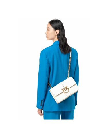 PINKO BORSA DONNA PINKO CROSSBODY CLASSIC LOVE ONE SIMPLY VITELLO BIANCO SETA-ANTIQUE GOLD 100053 125	