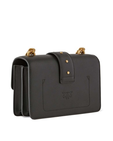 PINKO BORSA DONNA PINKO CROSSBODY MINI CLASSIC LOVE ONE SIMPLY VITELLO NERO-ANTIQUE GOLD 100059 125	