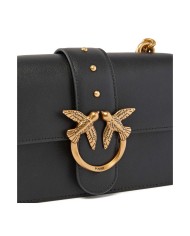 PINKO BORSA DONNA PINKO CROSSBODY MINI CLASSIC LOVE ONE SIMPLY VITELLO NERO-ANTIQUE GOLD 100059 125	