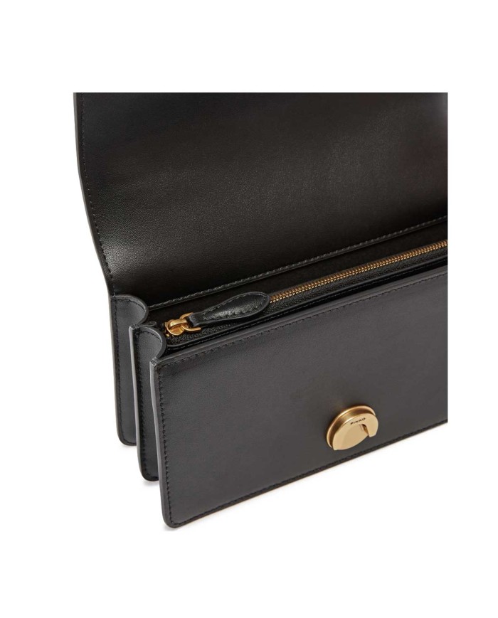 PINKO BORSA DONNA PINKO CROSSBODY MINI CLASSIC LOVE ONE SIMPLY VITELLO NERO-ANTIQUE GOLD 100059 125	