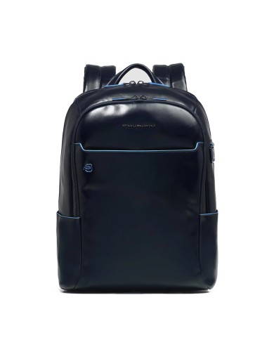 PIQUADRO ZAINO UOMO BACKPACK BLUE SQUARE IN PELLE PORTA PC 14" BLUE CA3214B2 CO