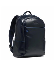 PIQUADRO ZAINO UOMO BACKPACK BLUE SQUARE IN PELLE PORTA PC 14" BLUE CA3214B2 CO