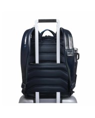 PIQUADRO ZAINO UOMO BACKPACK BLUE SQUARE IN PELLE PORTA PC 14" BLUE CA3214B2 CO