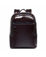 PIQUADRO ZAINO UOMO BACKPACK BLUE SQUARE IN PELLE PORTA PC 14" MOGANO CA3214B2 CO