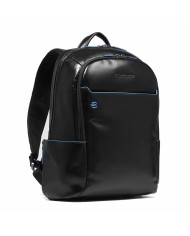 PIQUADRO ZAINO UOMO BACKPACK BLUE SQUARE IN PELLE PORTA PC 14" NERO CA3214B2 CO