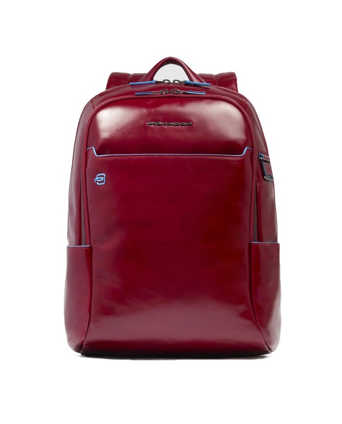 PIQUADRO ZAINO UOMO BACKPACK BLUE SQUARE IN PELLE PORTA PC 14" ROSSO CA3214B2 CO