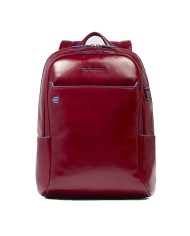 PIQUADRO ZAINO UOMO BACKPACK BLUE SQUARE IN PELLE PORTA PC 14" ROSSO CA3214B2 CO