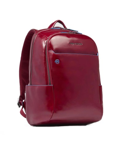 PIQUADRO ZAINO UOMO BACKPACK BLUE SQUARE IN PELLE PORTA PC 14" ROSSO CA3214B2 CO