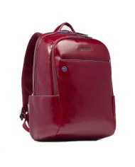 PIQUADRO ZAINO UOMO BACKPACK BLUE SQUARE IN PELLE PORTA PC 14" ROSSO CA3214B2 CO