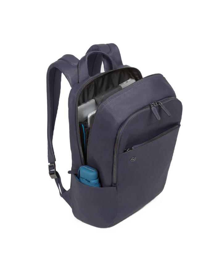 PIQUADRO ZAINO UOMO BACKPACK BLACK SQUARE IN PELLE PORTA PC 14" BLU CA3214B3 CO