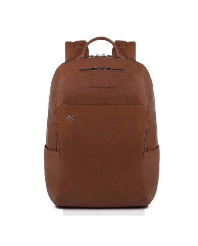 PIQUADRO ZAINO UOMO BACKPACK BLACK SQUARE IN PELLE PORTA PC 14" CUOIO CA3214B3 CO