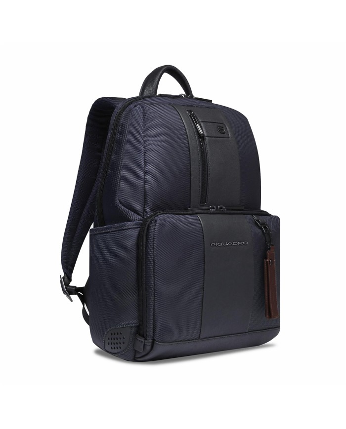 PIQUADRO ZAINO UOMO BACKPACK BRIEF IN TESSUTO RICICLATO E PELLE 14" BLU CA3214BR2 CO