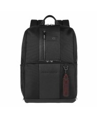PIQUADRO ZAINO UOMO BACKPACK BRIEF IN TESSUTO RICICLATO E PELLE 14" NERO CA3214BR2 CO