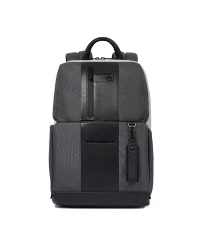 PIQUADRO ZAINO UOMO BACKPACK BRIEF IN TESSUTO RICICLATO E PELLE 14" NERO CA3214BR2S CO