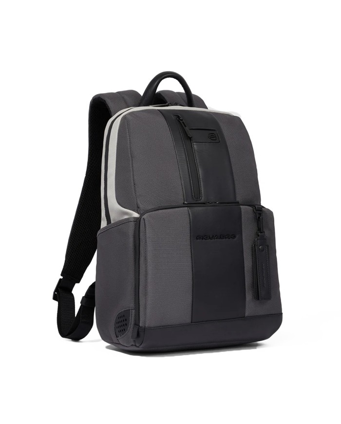 PIQUADRO ZAINO UOMO BACKPACK BRIEF IN TESSUTO RICICLATO E PELLE 14" NERO CA3214BR2S CO