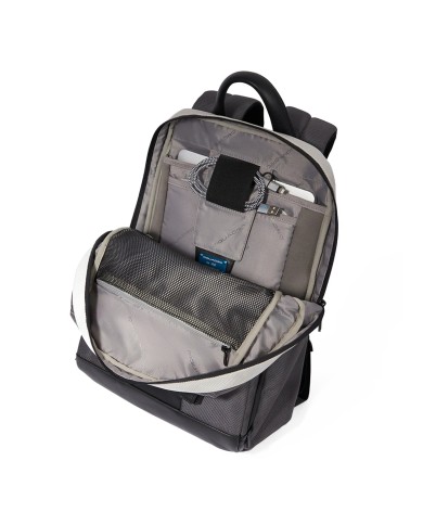 PIQUADRO ZAINO UOMO BACKPACK BRIEF IN TESSUTO RICICLATO E PELLE 14" NERO CA3214BR2S CO