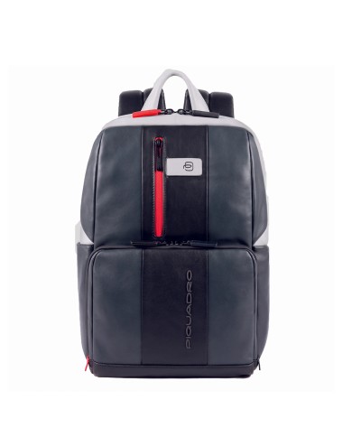 PIQUADRO ZAINO UOMO BACKPACK SMALL IN PELLE URBAN PORTA PC 14" E IPAD GRIGIO NERO CA3214UB00 CO