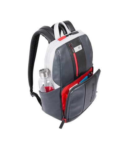 PIQUADRO ZAINO UOMO BACKPACK SMALL IN PELLE URBAN PORTA PC 14" E IPAD GRIGIO NERO CA3214UB00 CO