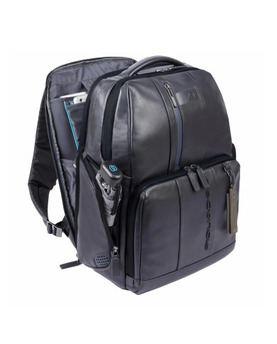 PIQUADRO ZAINO UOMO BACKPACK URBAN PELLE FAST CHEK PORTA PC 15,6" GRIGIO CA4532UB00 CO