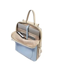 PIQUADRO ZAINO DONNA BACKPACK CIRCLE IN PELLE PORTA PC 14" E IPAD AZZURRO BEIGE CA4576W92 CO