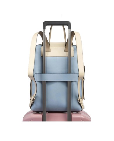 PIQUADRO ZAINO DONNA BACKPACK CIRCLE IN PELLE PORTA PC 14" E IPAD AZZURRO BEIGE CA4576W92 CO