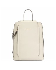 PIQUADRO ZAINO DONNA BACKPACK CIRCLE IN PELLE PORTA PC 14" E IPAD BIANCO CA4576W92 CO